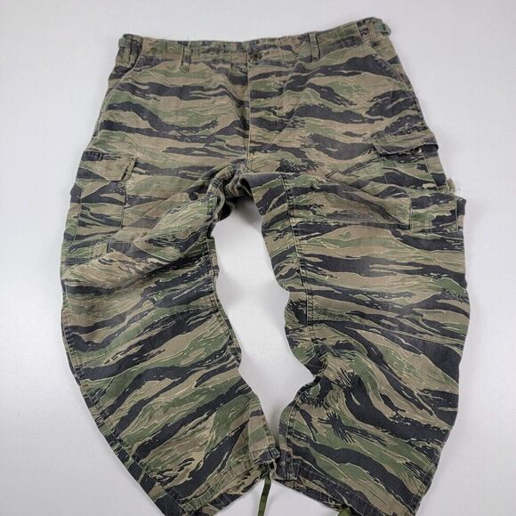Vintage 80s 90s Military Tiger Stripe Camo Cargo Pants Size XL Vintage NATO NSN - Picture 1 of 12